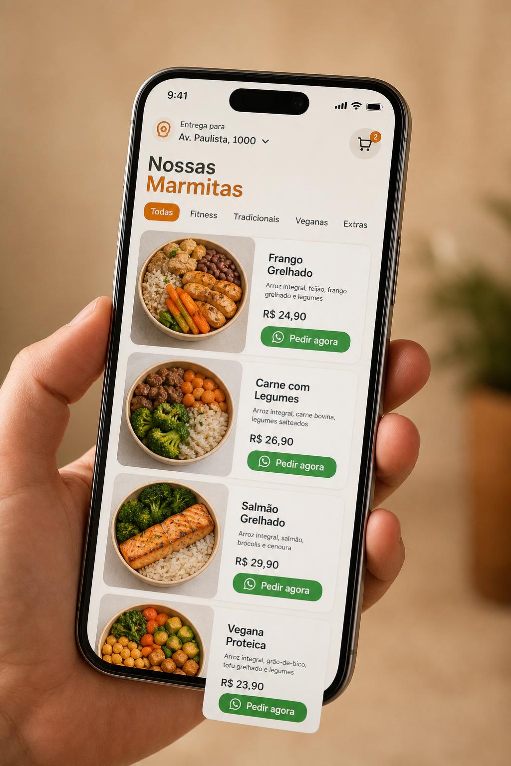 Exemplo de projeto digital: Marmitas & delivery
