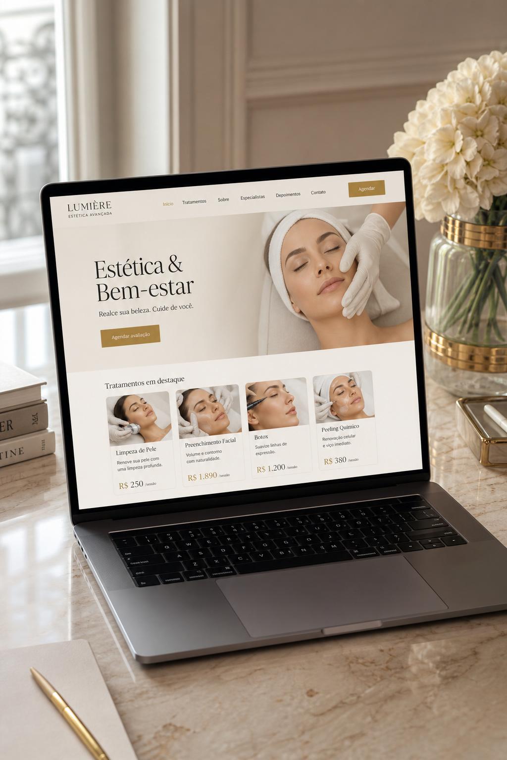 Exemplo de projeto digital: Clínica de estética