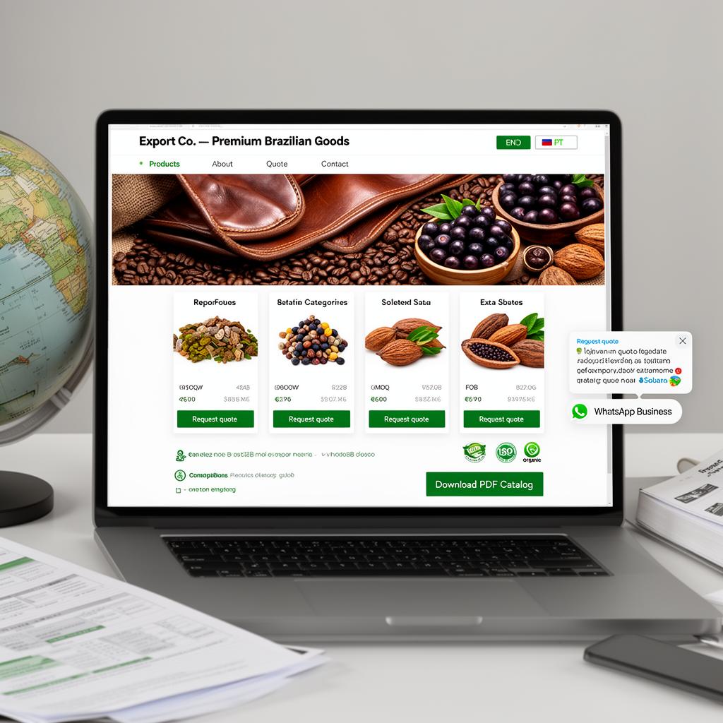 Internacional · B2B — Catálogo bilíngue para exportação