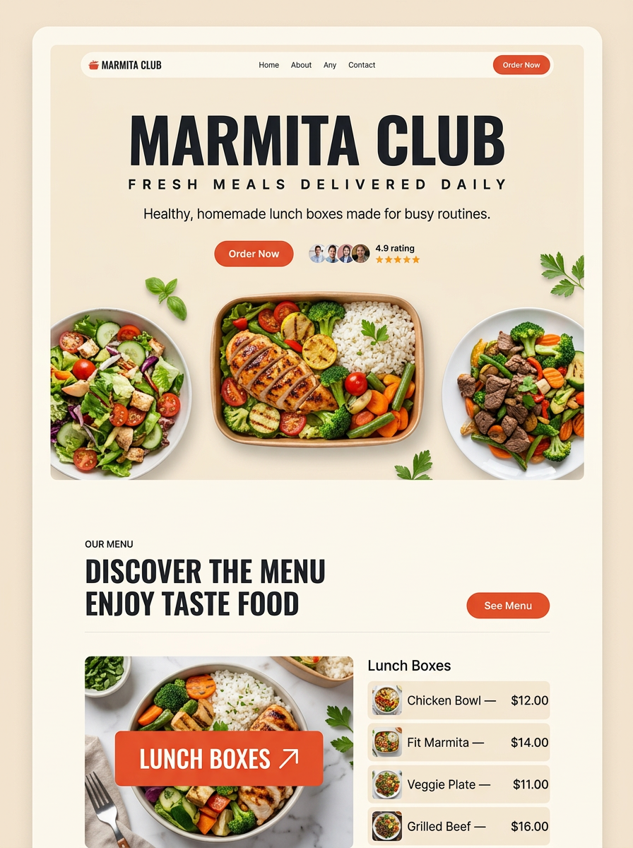 Exemplo de projeto Brazi Digital — Marmitas & Delivery: Cardápio que vende sozinho